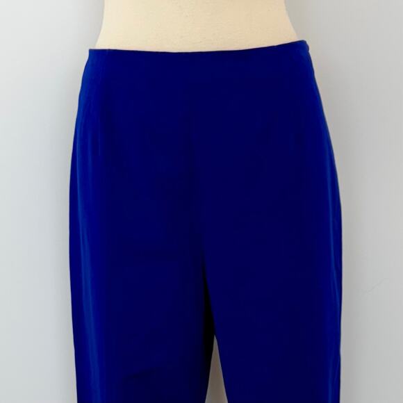 Elie Tahari Royal Blue Cropped Pants Slacks Cotton Blend Size 12 - Picture 2 of 9